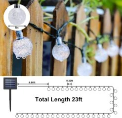 Solar String Lights Outdoor Waterproof,50LED Crystal Globe Solar String Lights,8 Mode 7M/24Ft Outdoor Solar Powered String Lights For Garden,Patio,Christmas,Parties,Wedding,Festival (Cool White) -Xmas Lighting Shop 71JJQFgTDcL. AC SL1500