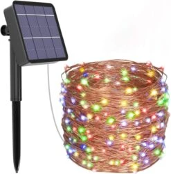 Kolpop Solar String Lights, 78.7FT 240LED Solar Fairy Lights 8 Modes Copper Wire Solar Powered Fairy Lights Outdoor Waterproof For Christmas, Garden, Yard, Party, Camping, Patio, Tree (Multi-Color)