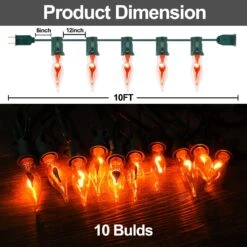 Christmas Decoration-Flickering Flame String Lights Outdoor Indoor, 10Ft C7 Retro Xmas Twinkle Flame Lights String With 10 Flame Light Bulbs(E12 Bulbs, Green) -Xmas Lighting Shop 71JUT8PfOL. AC SL1500