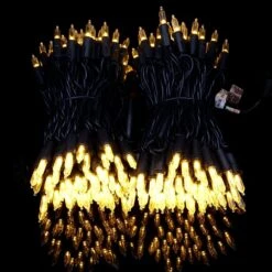 YULETIME Warm White LED Christmas Lights With Black Wire, 66 Feet 200 Count UL Certified Commercial Grade LED Halloween String Light Set (Warm White - Black Wire) -Xmas Lighting Shop 71Jc3mTMjrS. AC SL1500