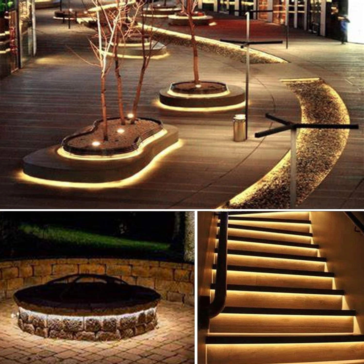 Upgraded 19.6FT 180 LED Solar Powered LED Strip Lights, Stairs Step Lights Outdoor Waterproof, 8 Lighting Mode Auto ON/Off Light Strips For Christmas Gazebo Canopy Pool Stairs Porch Coop(Warm White) 2 Upgraded 19.6FT 180 LED Solar Powered LED Strip Lights, Stairs Step Lights Outdoor Waterproof, 8 Lighting Mode Auto ON/Off Light Strips For Christmas Gazebo Canopy Pool Stairs Porch Coop(Warm White) - Image 2