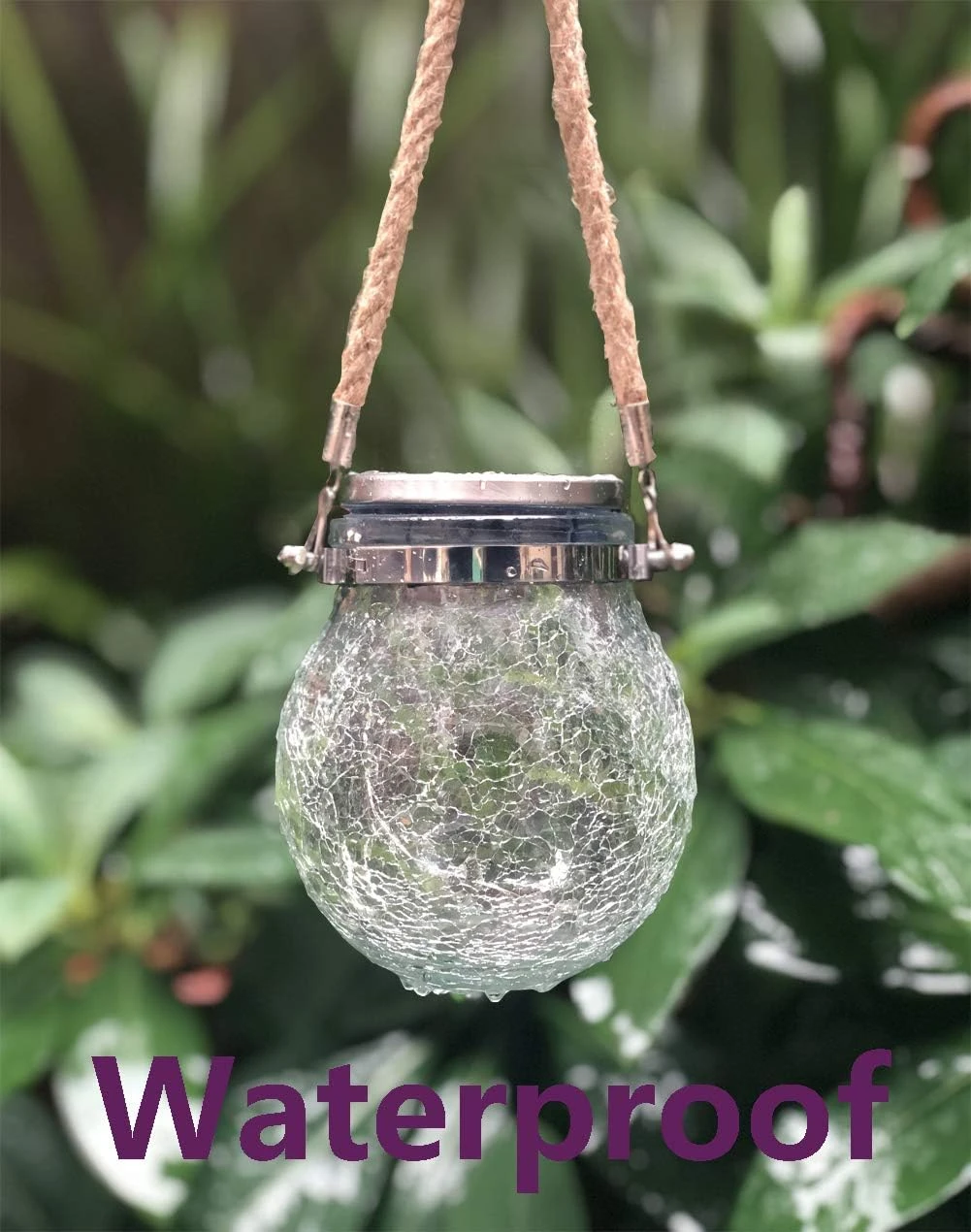 KIMI HOUSE 2 Pack Hanging Solar Powered LED Lights,Cracked Glass Ball Light, Waterproof Outdoor Christmas Decorative Lantern For Garden, Yard, Patio, Lawn (Colorful) 7 KIMI HOUSE 2 Pack Hanging Solar Powered LED Lights,Cracked Glass Ball Light, Waterproof Outdoor Christmas Decorative Lantern For Garden, Yard, Patio, Lawn (Colorful) - Image 7