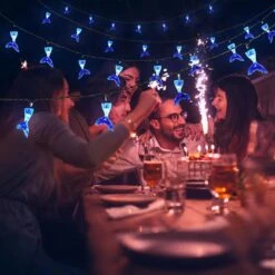 SEMILITS Solar String Lights Outdoor Waterproof 30 Led Fishtail String Lights For Patio Garden Yard Christmas Decor Blue -Xmas Lighting Shop 71JsM69l5L. AC SL1500