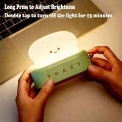 Cute Toast Night Lamp,Dimmable LED Night Light Rechargeable Desk Lamp With Timer, Portable Bedroom Bedside Lamps,Christmas Decor Lights For Baby Girls Boys Sleep (Green) -Xmas Lighting Shop 71K6jSmgsML. AC SL1500