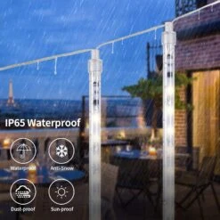 Meteor Shower Lights Outdoor - Total 19ft 8 Tubes 11.8 Inches Falling Rain Lights, Waterproof Lights Indoor & Outdoor For Christmas Halloween Decorations Tree/Porch Yard/Patio/Roof (Warm) -Xmas Lighting Shop 71K7dgwA30L. AC SL1500