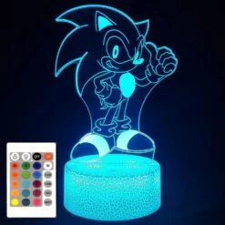 XVSGE Sonic Anime Lamp 3D Night Light For Kids -16 Colors 3D Illusion Lamp With Remote & Smart Touch,Bedroom Decorations Sonic Led Light, Birthday Christmas Gifts For Teens Boys Girls Kids -Xmas Lighting Shop 71KTQctt kL. AC SL1500