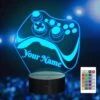 Attivolife Personalized 3D Game Theme Night Light, Table Desk Lamp Engraved Name Letter, Multicolor Custom LED Best Home Decor Birthday Christmas Gifts Toys For Boys Girls Kids