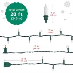 PREXTEX Christmas Lights (20 Feet, 100 Lights) - Clear White Christmas Tree Lights With Green Wire - Indoor/Outdoor String Lights - Warm White Twinkle Lights -Xmas Lighting Shop 71L60gukfCL. AC SL1500