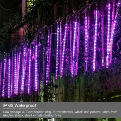 QITONG Purple Halloween Lights Outdoor Waterproof，8 Tubes 192 LED Meteor Shower Rain Lights, String Lights Plug In Snowfall LED Lights Falling Rain Lights For Halloween Tree Holiday Party Christmas -Xmas Lighting Shop 71LRgVI0u7L. AC SL1200