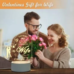 Digi4U Gifts For Her-Romantic Night Light Gifts For Wife On Valentine’s Day, Birthday, Thanksgiving, Christmas, LED Engraved Night Lamp With 3 Changed Colors For Wife’s Gifts(Heart) -Xmas Lighting Shop 71LeBR290hL. AC SL1500