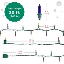 PREXTEX Christmas Lights (20 Feet, 100 Lights) – Multi Color Christmas Tree Lights With Green Wire - Colorful Holiday Christmas Lights Indoor/Outdoor String Lights - Warm Multi Color Twinkle Lights 13 PREXTEX Christmas Lights (20 Feet, 100 Lights) – Multi Color Christmas Tree Lights With Green Wire - Colorful Holiday Christmas Lights Indoor/Outdoor String Lights - Warm Multi Color Twinkle Lights -Xmas Lighting Shop 71LqBh1FDhL. AC SL1500