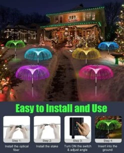 Lefutizn 5 Pack, Solar Flowers Garden Lights, 7 Color Changing, Outdoor Waterproof Decorative Solar Powered Stake Jellyfish Light For Yard Patio Pathway Christmas Decor -Xmas Lighting Shop 71LrcEmNgnL. AC SL1500