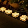 XINGTONG Solar Outdoor Lights Solar Brick Lights 4 Pack Solar Landscape Lights Solar Ground Lights Outdoor Waterproof For Garden Courtyard Pathway, Christmas Festives Decorative Ice Rock Cube Lights
