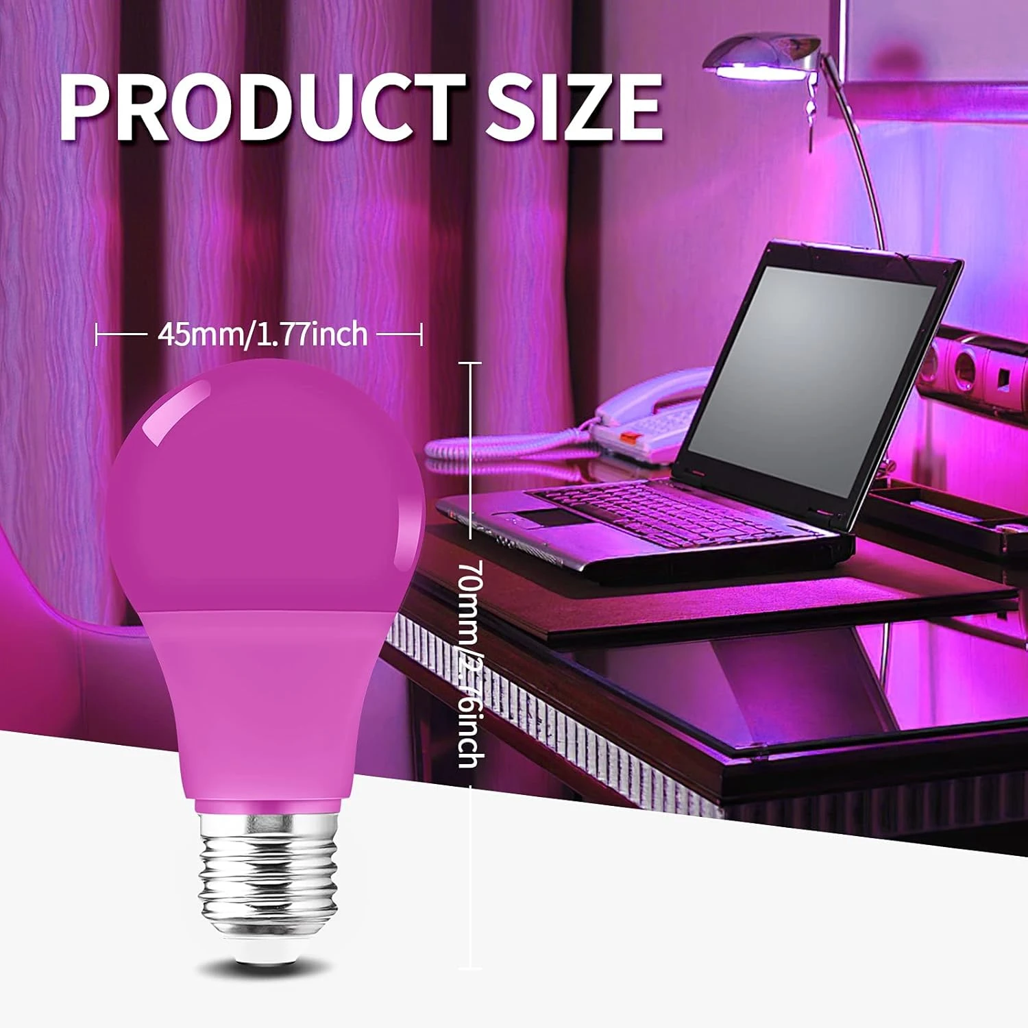 Red Light Bulb 9W (60W Equivalent) E26 Base Non-Dimmable, LED Colored Light Bulbs For Halloween Christmas Party Holiday Lighting 2-Pack 6 Red Light Bulb 9W (60W Equivalent) E26 Base Non-Dimmable, LED Colored Light Bulbs For Halloween Christmas Party Holiday Lighting 2-Pack - Image 6