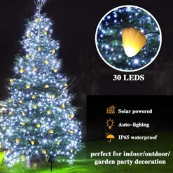 T4U888 30 PCS Mushroom Solar Lights, 8 Modes Outdoor Fairy Lights With 800Mah Battery Waterproof Garden Light For Backyard Wedding Christmas Party(Warm White-1) -Xmas Lighting Shop 71MMXkF9JTL. AC SL1500