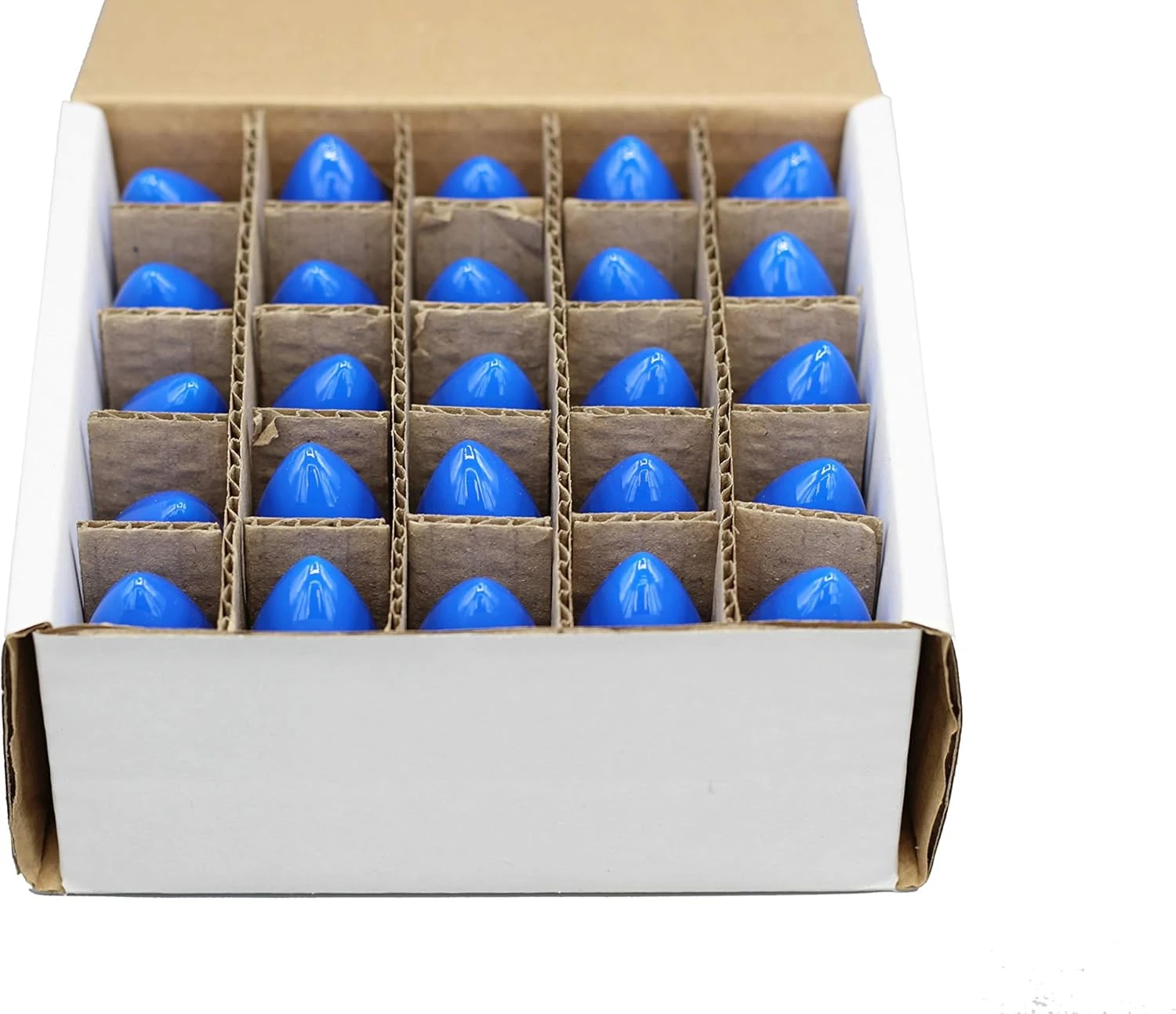Box Of 25 Light Bulbs -C7, Steady Burning - Opaque Blue - 7 Watt - Candelabra Base -Great For Night Lights, Decorative Lights And Christmas Strings 4 Box Of 25 Light Bulbs -C7, Steady Burning - Opaque Blue - 7 Watt - Candelabra Base -Great For Night Lights, Decorative Lights And Christmas Strings - Image 4