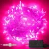 YAOZHOU Pink Christmas Decorations String Lights, Indoor Outdoor IP44 Waterproof 66Ft 200LED 8 Modes Pink Fairy Decor Lights For Valentine's Day, Halloween,Holiday,Party,Wedding,Garden,Tree Decor