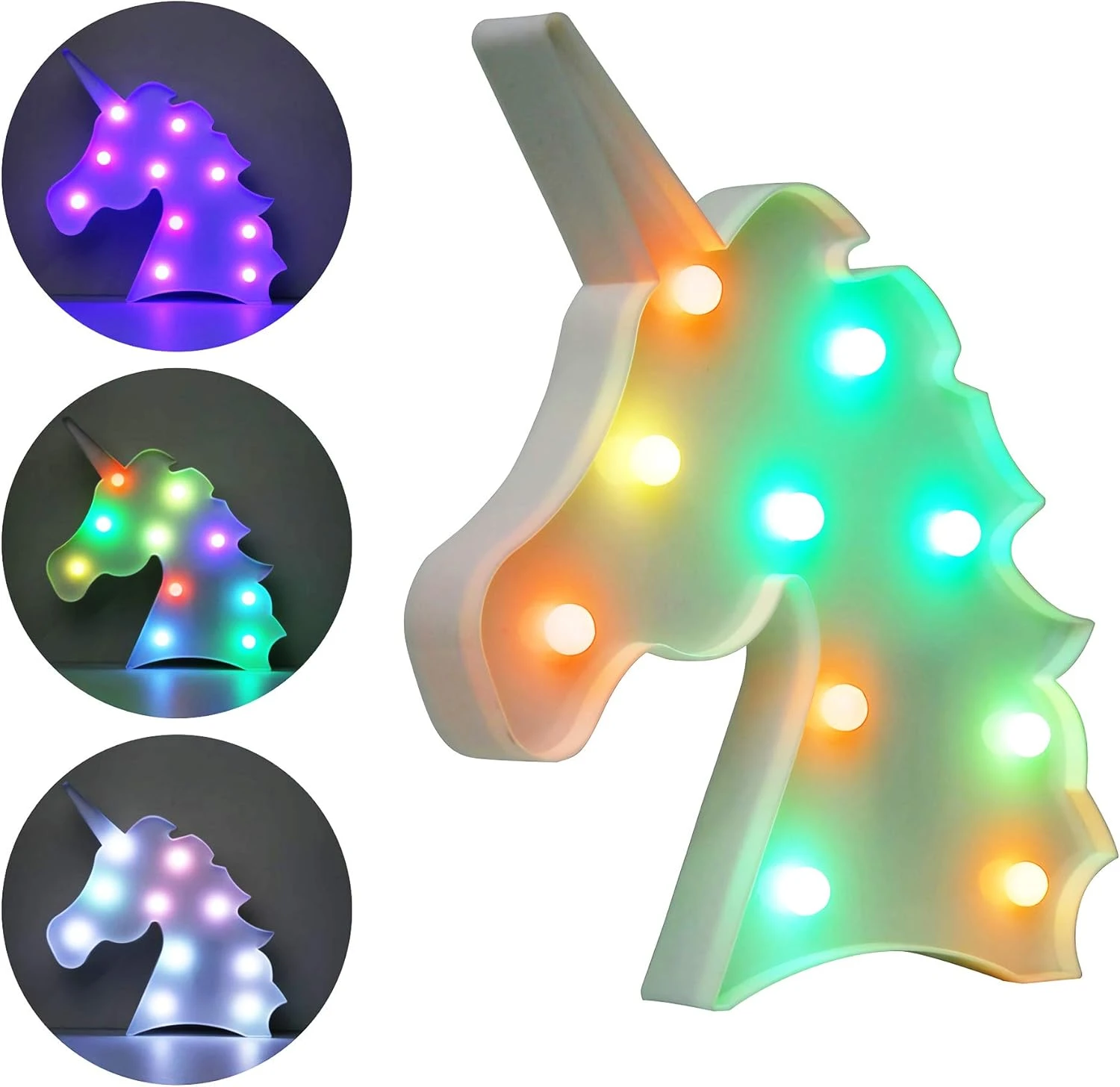 Bivisen Unicorn LED Night Light, Led Unicorn Lamps, Battery Opearted Table Led Lights Wall Decoration For Party/Wedding/Kid Birthday Party/Girls Bedroom/Living Room/Christmas (Rainbow Head) 2 Bivisen Unicorn LED Night Light, Led Unicorn Lamps, Battery Opearted Table Led Lights Wall Decoration For Party/Wedding/Kid Birthday Party/Girls Bedroom/Living Room/Christmas (Rainbow Head) - Image 2