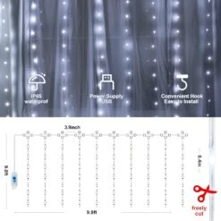 Hopolon Curtain String Lights With Remote,300LED 8 Modes 9.8ftx9.8ft 4.5V USB Powered Curtain Lights For Home Wedding Christmas Party Family Patio Garden Bedroom Outdoor Indoor Wall Decor(Cool White) 10 Hopolon Curtain String Lights With Remote,300LED 8 Modes 9.8ftx9.8ft 4.5V USB Powered Curtain Lights For Home Wedding Christmas Party Family Patio Garden Bedroom Outdoor Indoor Wall Decor(Cool White) -Xmas Lighting Shop 71N2McnC2L. AC SL1500