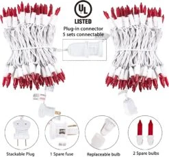 Christmas Red Mini String Lights, 100 Count 26.5 Feet Detachable Incandescent Bulb Waterproof Red Fairy Lights Plug In For Indoor Outdoor Party Patio Valentine's Day Decoration, White Wire -Xmas Lighting Shop 71N2qM3NU6L. AC SL1500