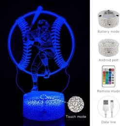 Tqyydf Baseball Gift Illusion Night Light For Kids - 16 Colors & Flashing Modes With Remote Control Opreated Dimmable Christmas Birthday Gifts For Boys Girls Kids Children -Xmas Lighting Shop 71NGYejjPfL. AC SL1500