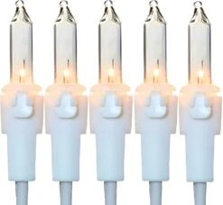 LUCKY SHINE 200 Clear Bulbs White Wire Christmas Lights, Pack Of 2 Sets 100 Light, UL Certified And Commercial Grade Mini Lights String 66 Ft, For Outdoor And Indoor Use