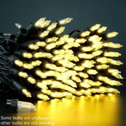 YULETIME Warm White LED Christmas Lights With Black Wire, 66 Feet 200 Count UL Certified Commercial Grade LED Halloween String Light Set (Warm White - Black Wire) -Xmas Lighting Shop 71NXrSmrELS. AC SL1500