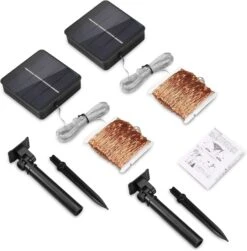 AMIR Upgraded Solar String Lights, 240 LED Copper Wire Lights, 78.6ft 8 Modes Starry Lights, Waterproof Fairy Christmas Decorative Lights For Outdoor, Wedding, Homes, Party (Warm White - Pack Of 2) -Xmas Lighting Shop 71NbyOzOHUL. AC SL1500