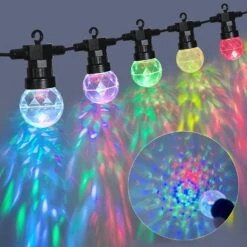 Afirst Disco Ball String Lights - Party Light String 41FT Weatherproof Shatterproof Color Changing Christmas Lights For Holiday Party Decor