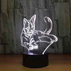 7 Color Changing Night Lamp 3D Atmosphere Bulbing Light 3D Visual Illusion LED Lamp For Kids Toy Christmas Birthday Gifts (Cat) -Xmas Lighting Shop 71Nxw cm0L. SL1000