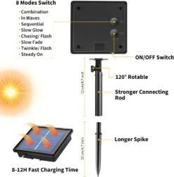 Solar Rope String Lights Outdoor 72Ft 200 Led Waterproof Solar Powered Fairy Lights With 8 Lighting Modes, Copper Wire PVC Tube Lights For Garden Wedding Christmas Party DIY Decor(Pure White, 1 Pack) -Xmas Lighting Shop 71O6lyUbQ2L. AC SL1500