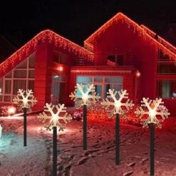 Solar Christmas Pathway Lights Outdoor, 2 Lighting Modes Solar Powered Stake Lights Waterproof, Christmas Decorations For Garden, Yard, Pathway, Lawn,Patio,Home Decor(5 Snowflakes ) -Xmas Lighting Shop 71O7P2cxDsL. AC SL1500