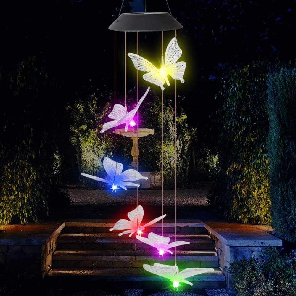 Butterfly Solar Light, Epicgadget Solar Butterfly Wind Chime Color Changing Outdoor Solar Garden Decorative Lights For Walkway Pathway Backyard Christmas Decoration Parties (Clear Wing Butterfly) 6 Butterfly Solar Light, Epicgadget Solar Butterfly Wind Chime Color Changing Outdoor Solar Garden Decorative Lights For Walkway Pathway Backyard Christmas Decoration Parties (Clear Wing Butterfly) - Image 6
