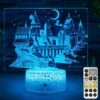 JunHang Harry Gifts Night Light For Kids Hogwarts Castle 3D Illusion Lamp 16 Colors Changing With Remote Control Cool Stuff Magic Gifts For Boys Girls Christmas Birthday