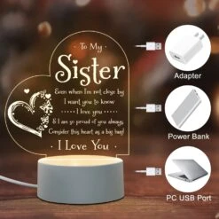 Afterprints Sister Gifts - To My Sister Night Light, Gifts For Sisters From Sisters Brother On Birthday Graduation Christmas, Engraved Night Lamp -Xmas Lighting Shop 71ONsKFlpFL. AC SL1500