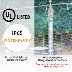 Roytong High Brightness 10 Tube 12 Inch 360 LED Meteor Shower Rain Lights Cascading Falling Rain Outdoor Light For Christmas Tree Decoration Snow Falling -Xmas Lighting Shop 71OR7sztQ2L. AC SL1500