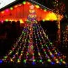 Outdoor Christmas Decorations, Aokudoni 12.6ft 350LED Waterfall Lights, 8 Modes Christmas Lights, Christmas Decorations For Tree, Outdoor Christmas Lights For House Tree Holiday Party, Multicolor