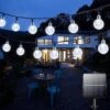 Solar String Lights Outdoor Waterproof,50LED Crystal Globe Solar String Lights,8 Mode 7M/24Ft Outdoor Solar Powered String Lights For Garden,Patio,Christmas,Parties,Wedding,Festival (Cool White)