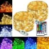 LED Fairy Lights USB Powered 39Ft 120 LED RGB & Warm White Fairy Lights For Bedroom, Color Changing String Fairy Lights With Remote/Timer, Christmas Halloween Twinkle Lights Indoor Outdoor Decoration