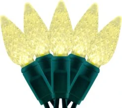 YULETIME Warm White One-Piece C6 LED Christmas Lights, Total 71 Feet 140 Count 2 Strands 35.5ft 70ct 6" Spacing Waterproof Strawberry String Light (Warm White)