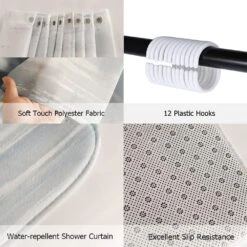 Red Christmas Shower Curtain Set With Anti-Slip Rug, Toilet Cover And Bath Mat Xmas Santa Winter Happy New Year Holiday Shower Curtain With 12 Hooks Bathroom Set Holiday Home Decor -Xmas Lighting Shop 71OuzZclAXL. AC SL1000