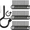 Q-Hanger Hooks For Outdoor String Lights Safety Screw Hook Home Christmas Lights Hanger Hooks For Garage New Year Party Outdoor Wire Fairy Led Lights (Hook C)