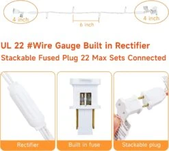 Erlandens 50ft 100 Cool White UL Certified LED Mini String Lights 5mm Wide Angle Christmas Lights Outdoor, Commercial Grade Holiday Lights IP65 Waterproof, Spacing 6in White Wire 8 Erlandens 50ft 100 Cool White UL Certified LED Mini String Lights 5mm Wide Angle Christmas Lights Outdoor, Commercial Grade Holiday Lights IP65 Waterproof, Spacing 6in White Wire -Xmas Lighting Shop 71PQAZhW6JL. AC SL1500