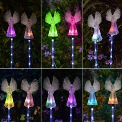 2 Pack Outdoor Solar Angel Statues For Christmas Garden Cemetery Decorative Light, Stakes Multi-Color Changing LED Waterproof Lawn Decor For Patio Cemetery Grave Gravesites, Memorial Gift -Xmas Lighting Shop 71PRwhOHrvL. AC SL1500