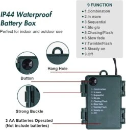 Twinkle Star LED Battery Operated Christmas Lights Mini String Lights, Waterproof Tree Lights With 8 Lighting Modes,Indoor Outdoor Patio Garden Party Wedding Christmas (Green, 50 Count-2 Pack) -Xmas Lighting Shop 71Pi1 2 WPL. AC SL1500