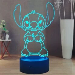Laysinly Stitch Night Light, Anime Figure USB Touch Bedroom Sleep Light Stitch 3D LED Lamp, 16 Colors Remote Control Bedside Lamp Decoration, Stitch Desk Lamp Kids Lamp For Birthday Christmas