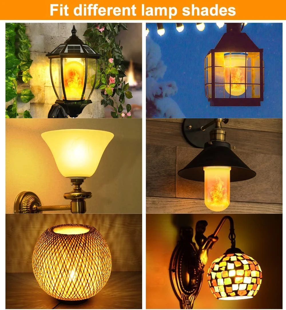 CPPSLEE LED Flame Light Bulbs, 4 Modes Fire Light Bulbs, E26 Base Flame Bulb, Christmas Party, Indoor And Outdoor Home Decoration (Yellow, 2 Pack) 2 CPPSLEE LED Flame Light Bulbs, 4 Modes Fire Light Bulbs, E26 Base Flame Bulb, Christmas Party, Indoor And Outdoor Home Decoration (Yellow, 2 Pack) - Image 2