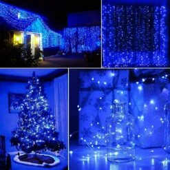 Christmas Lights Solar Outdoor, Solar Powered Fairy Lights,Copper Solar Lights, 33FT Waterproof, 8 Modes, 2x100LED(Blue) -Xmas Lighting Shop 71QCLuuxfsS. AC SL1200