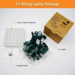 C7 Christmas Lights 25Ft C7 Clear Christmas String Lights With 27 Vintage Incandescent Bulbs (E12 Base, 5W) Indoor/Outdoor Hanging Lights Patio Lights Backyard Porch Balcony Party Christmas Decor -Xmas Lighting Shop 71QSYLJp5NL. AC SL1500