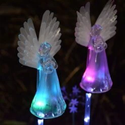2 Pack Outdoor Solar Angel Statues For Christmas Garden Cemetery Decorative Light, Stakes Multi-Color Changing LED Waterproof Lawn Decor For Patio Cemetery Grave Gravesites, Memorial Gift -Xmas Lighting Shop 71QkGL alHL. AC SL1500